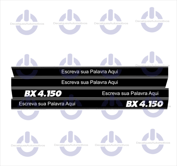 Kit Faixa Adesivo compatível com trator Agrale Deutz BX90 BX130 BX4150 BX4170 AX4140
