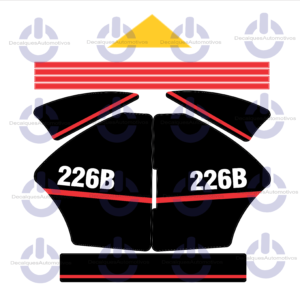 Kit Faixa Adesivo compatível com Minicarregadeira Caterpillar 216B 226B 232B 242B 246B 252B