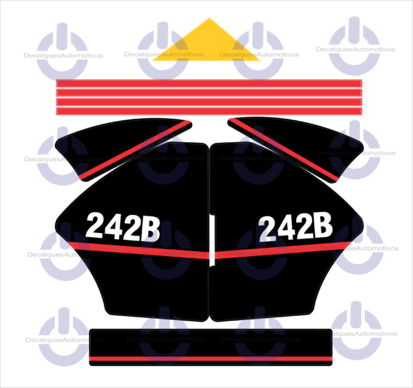 Kit Faixa Adesivo compatível com Minicarregadeira Caterpillar 216B 226B 232B 242B 246B 252B - Imagem 4