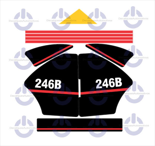 Kit Faixa Adesivo compatível com Minicarregadeira Caterpillar 216B 226B 232B 242B 246B 252B - Imagem 3