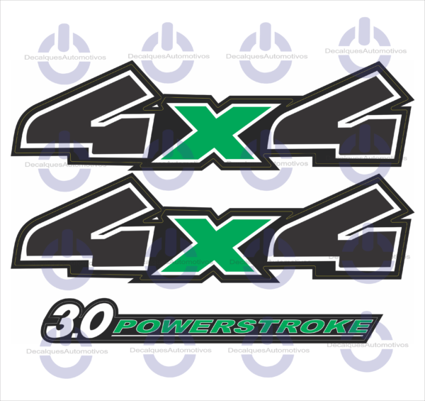 Kit Faixa adesivo 4x4 e 3.0 Powerstroke compatível com Carro Ranger 2010 2011 2012 - Imagem 6