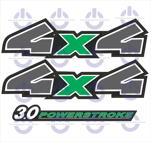 Kit Faixa adesivo 4x4 e 3.0 Powerstroke compatível com Carro Ranger 2010 2011 2012 - Imagem 5