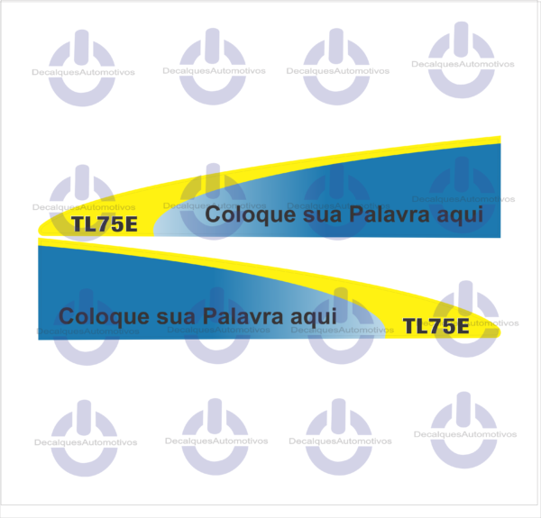 Kit Faixa Adesivo Compatível com Trator NH TL60E TL70E TL75E TL85E TL95E
