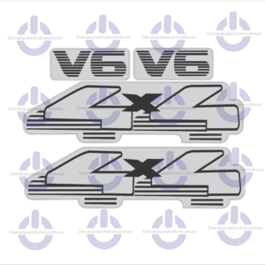 Kit Faixa adesivo 4x4 e V6 compatível com Carro Ranger 2002 acima