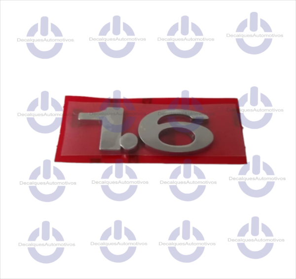 Emblema Letreiro 1.6 cromado compatível com Ford Focus Fiesta Ka Ecosport