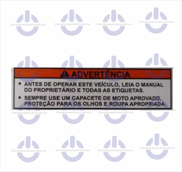 Adesivo Selo Tanque Advertência Compatível com Moto Yamaha