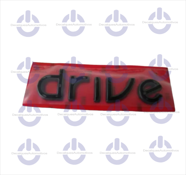 Emblema Letreiro Drive Black Piano Traseira Compatível com Uno Mobi 2017 2018 2019 2020 2021