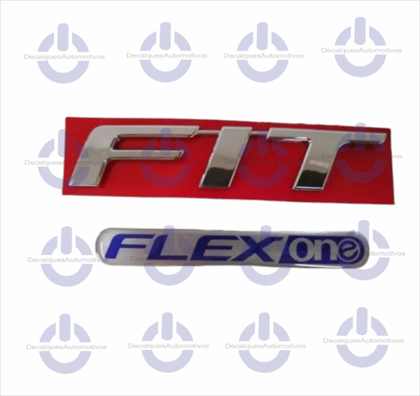 Emblema Letreiro Fit Flexone Cromado Compatível com ano 2015 2016 2017 2018 2019 2020