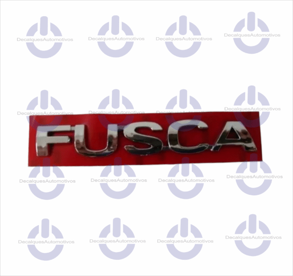Emblema Letreiro Fusca Cromado Traseira compatível Dimensão 12x1,7cm