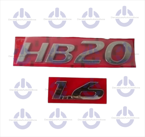 Kit Emblema Hb20 1.6 cromado Compatível com ano 2020 2021 2022 2023
