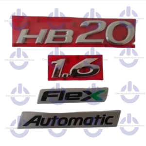 Kit Emblema Hb20 1.6 Flex Automatic Compatível com ano  2012 A 2016 2017 2018 2019