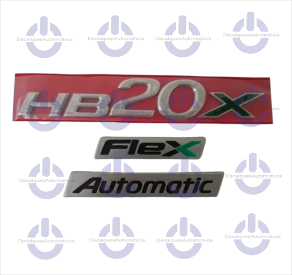 Kit Emblema Hb20x Flex Automatic compatível com ano 2014 A 2016 2017 2018 a 2023