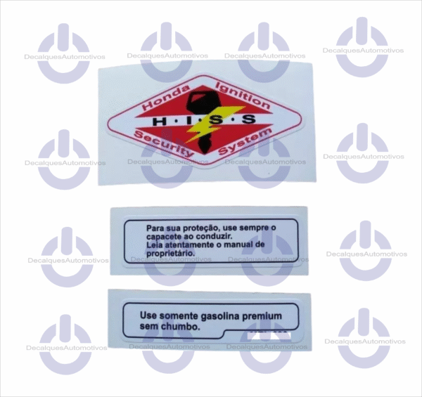 Kit Adesivo Hiss Abastecimento E Use Capacete Compatível com moto Hornet