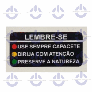 Adesivo Advertência Lembre Se Tanque Compatível Com CG ML TURUNA