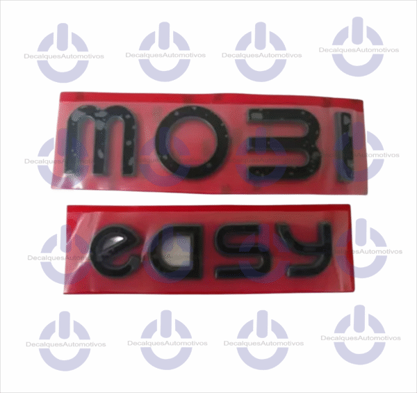 Kit Emblema Letreiro Mobi Easy Black Piano Compatível com ano 2017 2018 2019 2020 2021