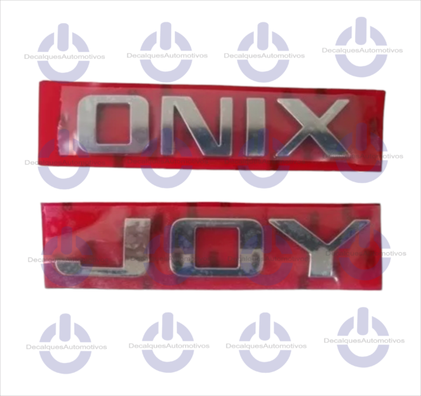 Kit Emblema Onix Joy Cromado Compatível com ano 2020 2021 2022 2023