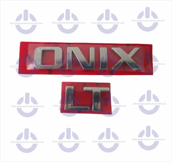 Kit Emblema Onix Lt cromado Compatível com ano 2012 2013 2014 2015 2016 2017 2018 2019