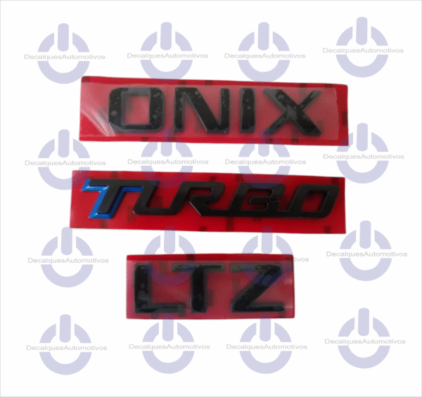 Kit Emblema Onix turbo Ltz Black Piano Compatível com ano 2020 2021 2022