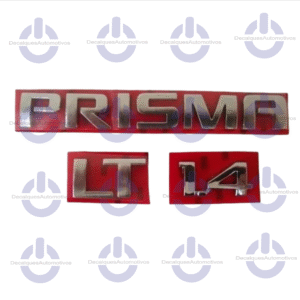 Kit Emblema Letreiro Prisma Lt 1.4 cromado compatível com ano 2013 2014 A 2018 2019