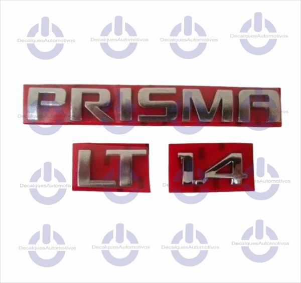 Kit Emblema Letreiro Prisma Lt 1.4 cromado compatível com ano 2013 2014 A 2018 2019