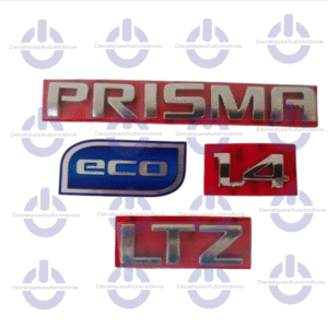 Kit Emblema Letreiro Prisma 1.4 Ltz Cromado Adesivo Eco compatível com ano 2013 a 2019