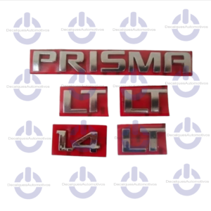 Kit Emblema Letreiro Prisma 1.4 + 3 Peças Lt Compatível com ano 2013 2014 2015 2016 2017 2018 2019