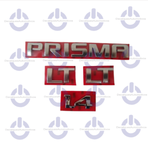 Kit Emblema Letreiro Prisma 1.4 + Par Lt compatível com ano 2013 A 2018 2019