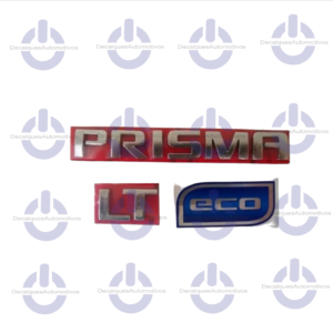 Kit Emblema Letreiro Prisma LT Cromado Adesivo Eco Compatível Prisma 207 2008 2009 acima
