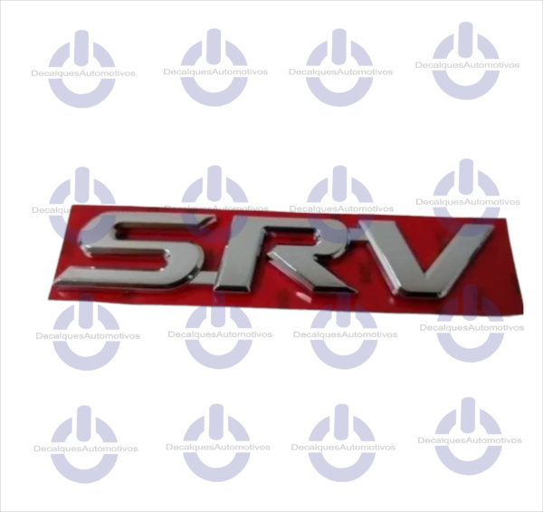 Emblema Letreiro SRV Cromado Traseira Compatível com Hilux 2005 2006 2007 2008 a  2015