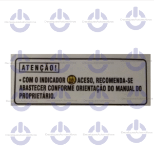 Adesivo Selo Atenção Indicador de Abastecimento Aceso Compatível com Tanque Moto CG FAN Titan