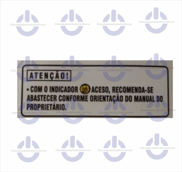 Adesivo Selo Atenção Indicador de Abastecimento Aceso Compatível com Tanque Moto CG FAN Titan