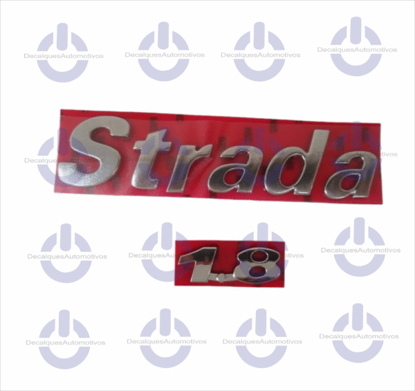 Kit Emblema Letreiro Compatível Strada 1.8 Cromado