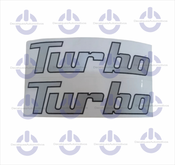 Par Adesivo Palavra Turbo Compatível com trator Massey Ferguson