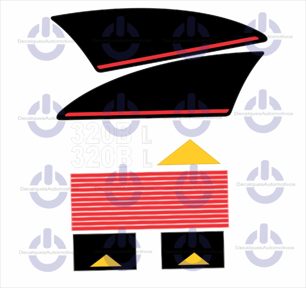 Kit Faixa Adesivo Compatível com Escavadeira Caterpillar 315BL 320BL 320C FM 320C 320CL 345DL - Imagem 6