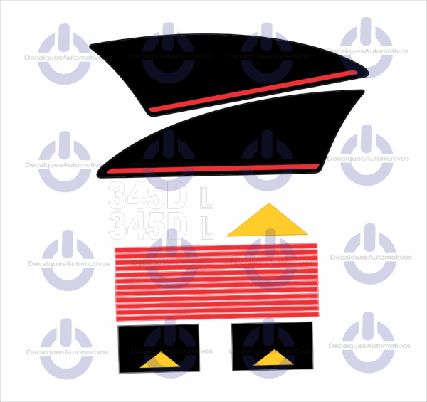 Kit Faixa Adesivo Compatível com Escavadeira Caterpillar 315BL 320BL 320C FM 320C 320CL 345DL - Imagem 2