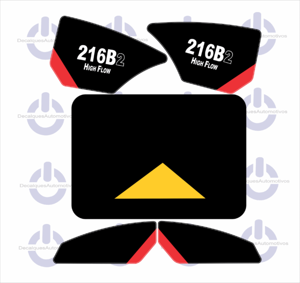 Kit Faixa Adesivo compatível com Minicarregadeira Caterpillar 216B2 216B3 - Imagem 3
