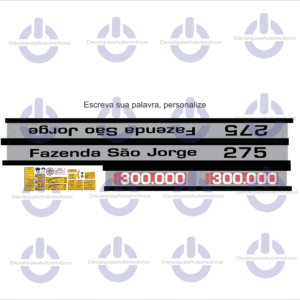 Kit Faixa Adesivo Compatível Trator Massey Ferguson 235 265 275 290 292 296 297 299 ano referência 1980 a 1990