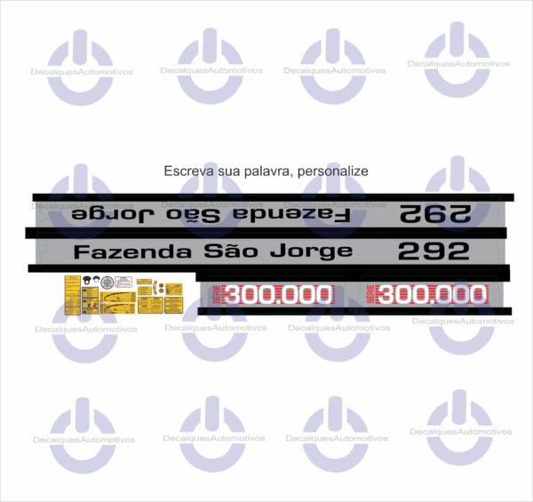 Kit Faixa Adesivo Compatível Trator Massey Ferguson 235 265 275 290 292 296 297 299 ano referência 1980 a 1990 - Imagem 9