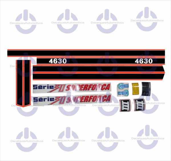 Kit Faixa Adesivo Compatível com Trator FORD 4630 5030 5630 6630 7630 7830 8030 superforça - Imagem 8
