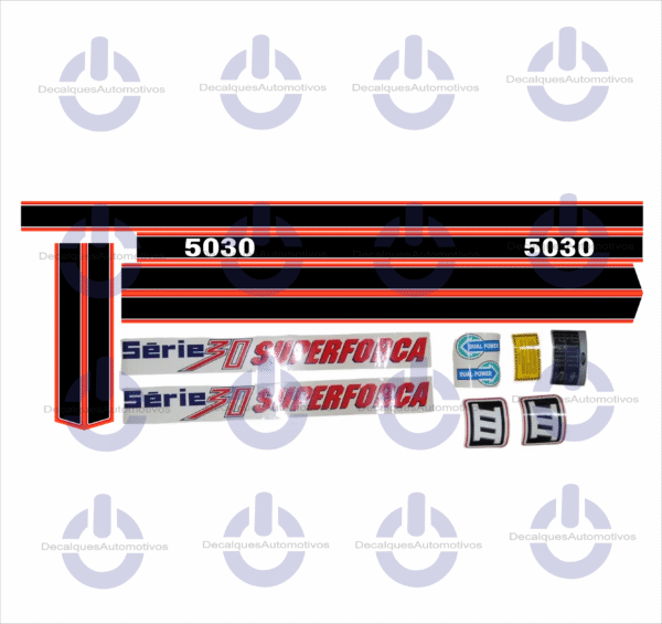 Kit Faixa Adesivo Compatível com Trator FORD 4630 5030 5630 6630 7630 7830 8030 superforça - Imagem 7