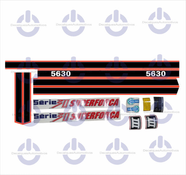Kit Faixa Adesivo Compatível com Trator FORD 4630 5030 5630 6630 7630 7830 8030 superforça - Imagem 6