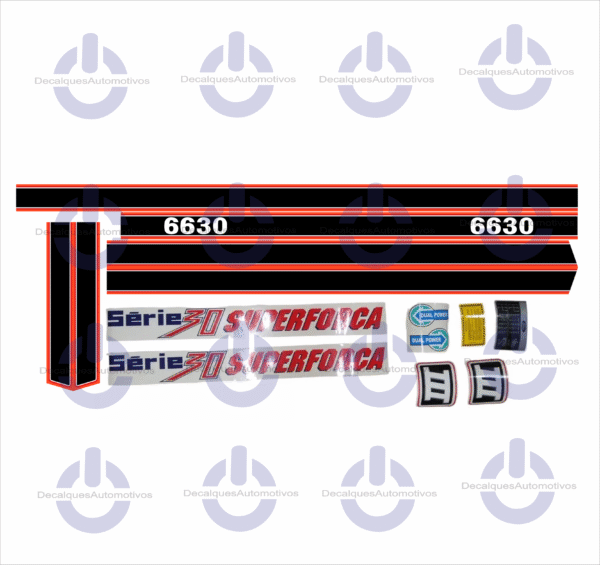 Kit Faixa Adesivo Compatível com Trator FORD 4630 5030 5630 6630 7630 7830 8030 superforça - Imagem 5