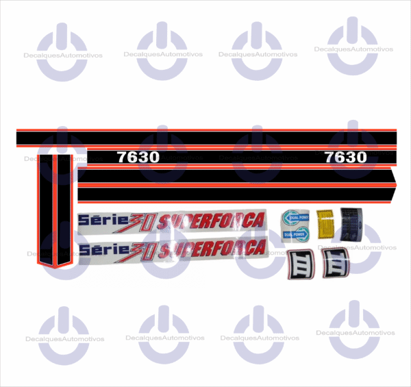 Kit Faixa Adesivo Compatível com Trator FORD 4630 5030 5630 6630 7630 7830 8030 superforça