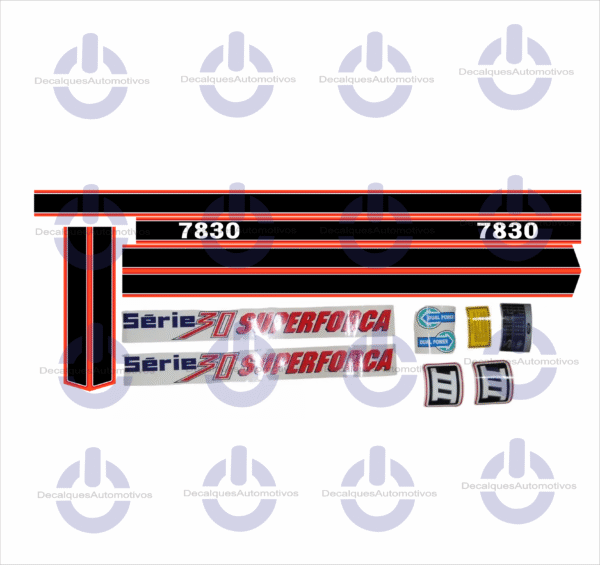 Kit Faixa Adesivo Compatível com Trator FORD 4630 5030 5630 6630 7630 7830 8030 superforça - Imagem 3