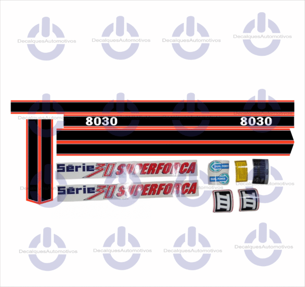 Kit Faixa Adesivo Compatível com Trator FORD 4630 5030 5630 6630 7630 7830 8030 superforça - Imagem 2