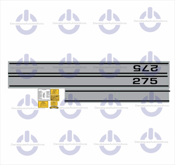 Kit Faixa Adesivo Compatível Trator Massey Ferguson 235 250 265 275 285 290 292 295 296 ano referência 1970 a 1980 - Imagem 17