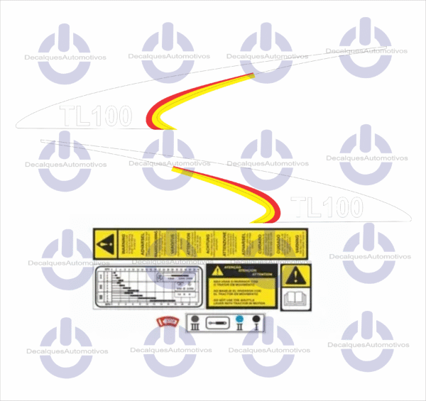 Kit Faixa Adesivo Compatível com Trator New Holland TL 55 55E 60E 65 70 75 75E 80 85 85E 90 95 95E 100 ano 2002 a 2006 - Imagem 2