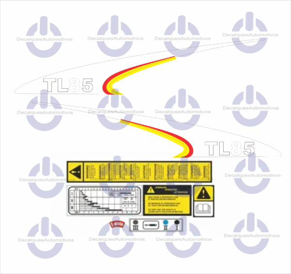 Kit Faixa Adesivo Compatível com Trator New Holland TL 55 55E 60E 65 70 75 75E 80 85 85E 90 95 95E 100 ano 2002 a 2006 - Imagem 7