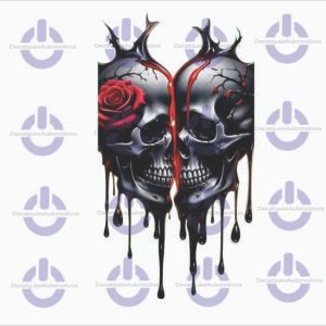 Adesivo Tanque Moto Casal Caveira 32x19cm